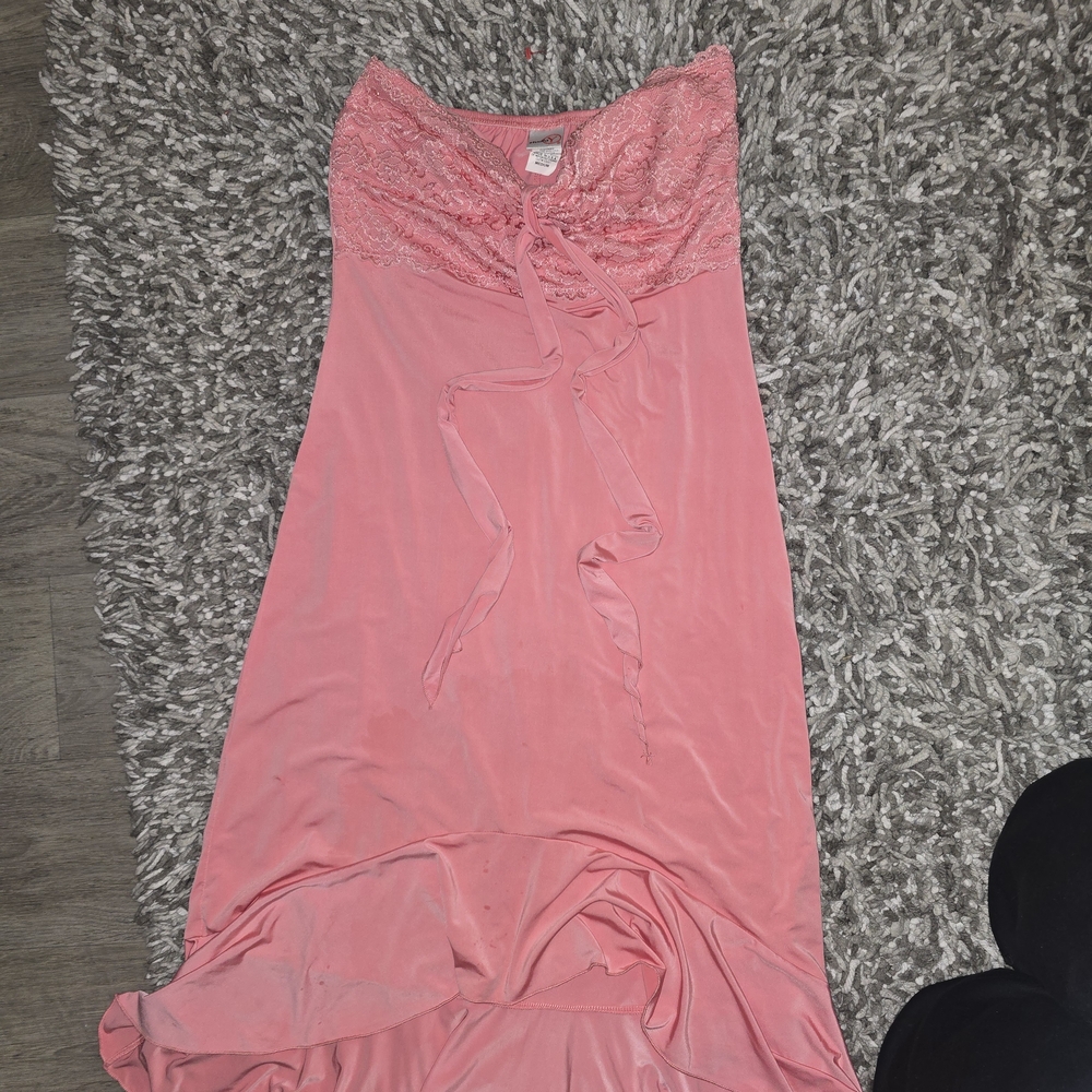 Studio Y Pink Lace High Low Dress Y2k